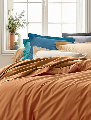 Drap housse en percale de coton uni PASSION PERCALE Bonnet de 40 cm