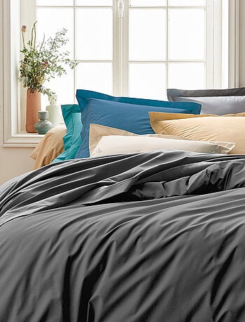 Drap housse en percale de coton uni PASSION PERCALE Bonnet de 40 cm