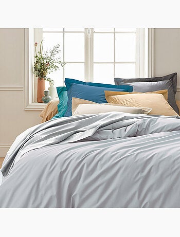 Drap housse en percale de coton uni PASSION PERCALE Bonnet de 40 cm
