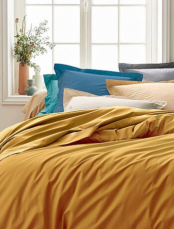 Drap housse en percale de coton uni PASSION PERCALE Bonnet de 40 cm