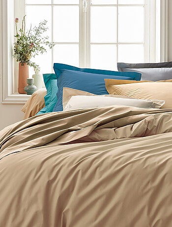 Drap housse en percale de coton uni PASSION PERCALE Bonnet de 40 cm