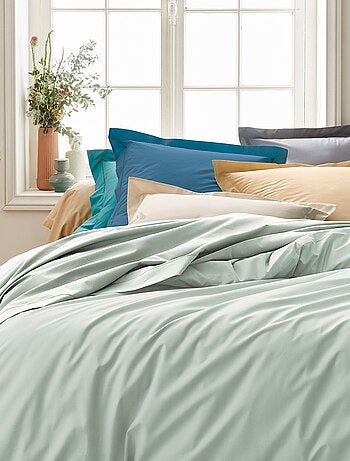 Drap housse en percale de coton uni PASSION PERCALE Bonnet de 40 cm