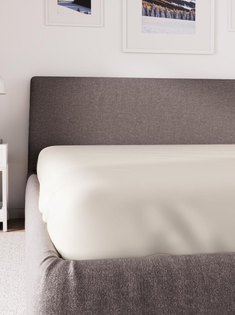 Drap housse en polycoton PERCALE, par Soleil d'ocre Ecru - Kiabi