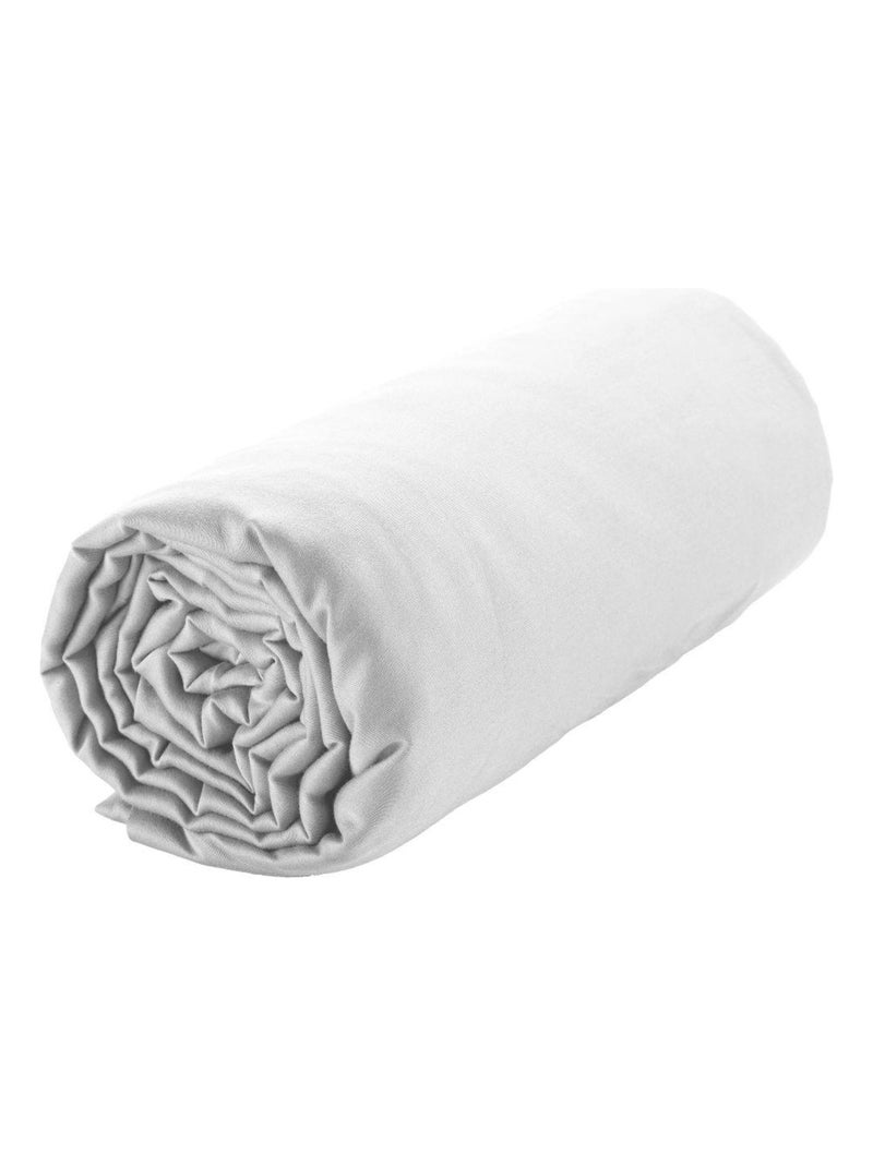 Drap housse en Satin de Coton Blanc - Kiabi