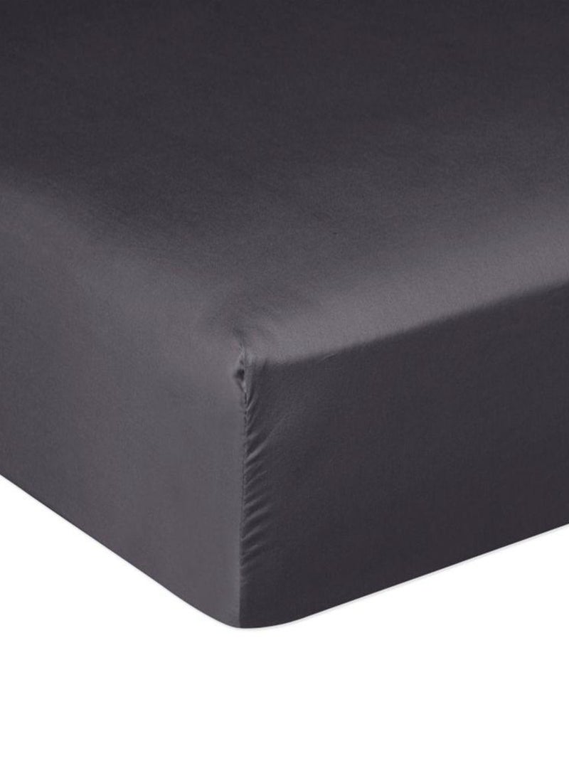 Drap housse en Satin de Coton Gris foncé - Kiabi