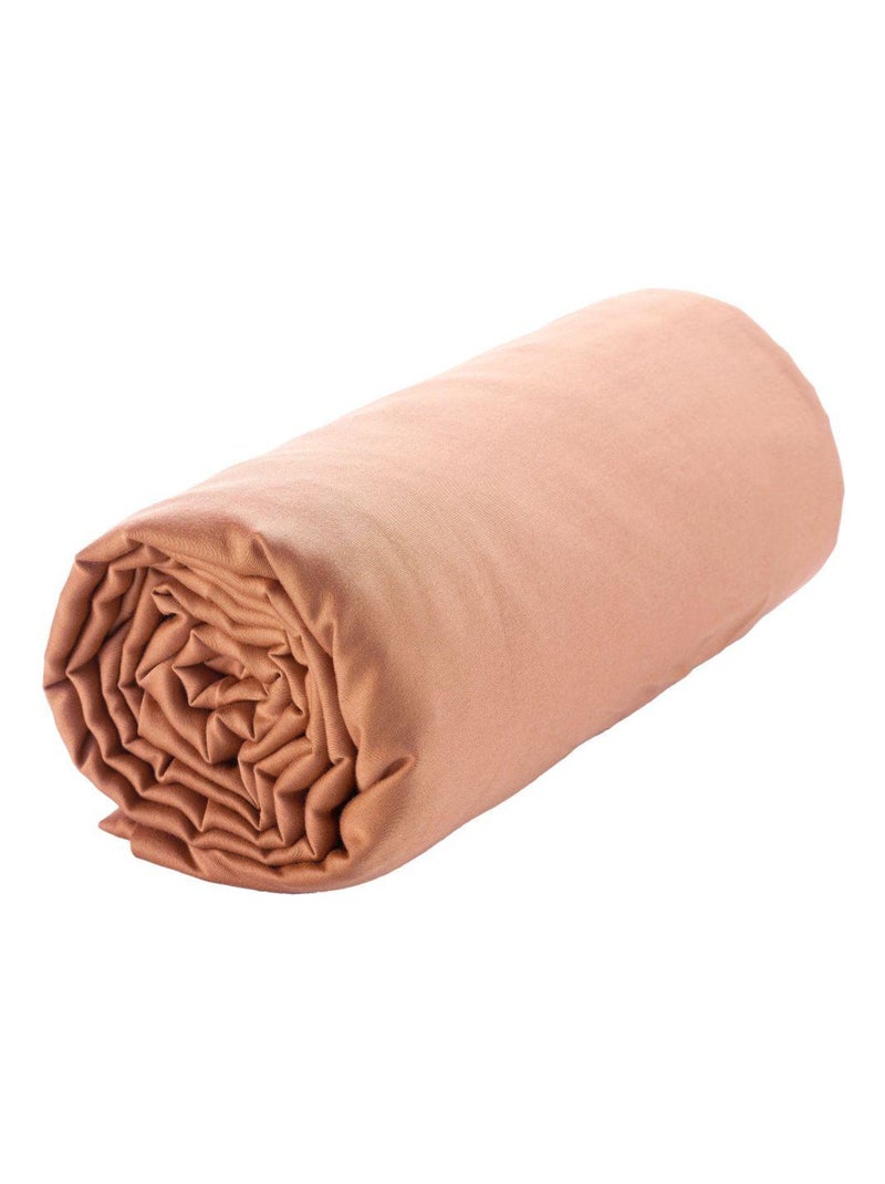 Drap housse en Satin de Coton Rose - Kiabi