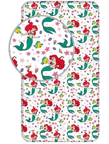 Drap Housse enfant Ariel la petite sirène Disney Princess 90 x 200 cm - Coton