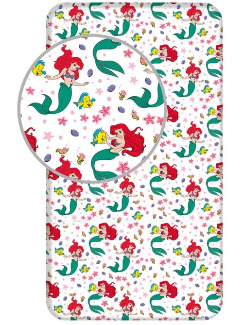 Drap Housse enfant Ariel la petite sirène Disney Princess 90 x 200 cm - Coton - Kiabi