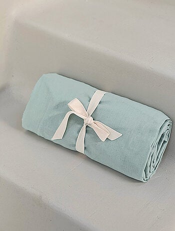 Drap housse enfant bleu 90 x 190 cm