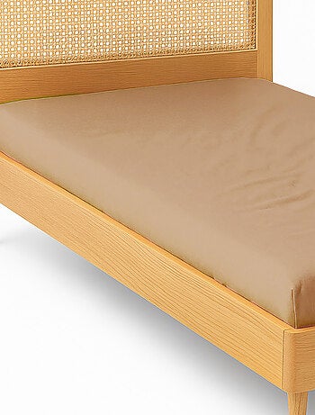 Drap housse enfant caramel 90 x 190 cm