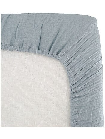 Drap housse enfant double gaze de coton extra doux