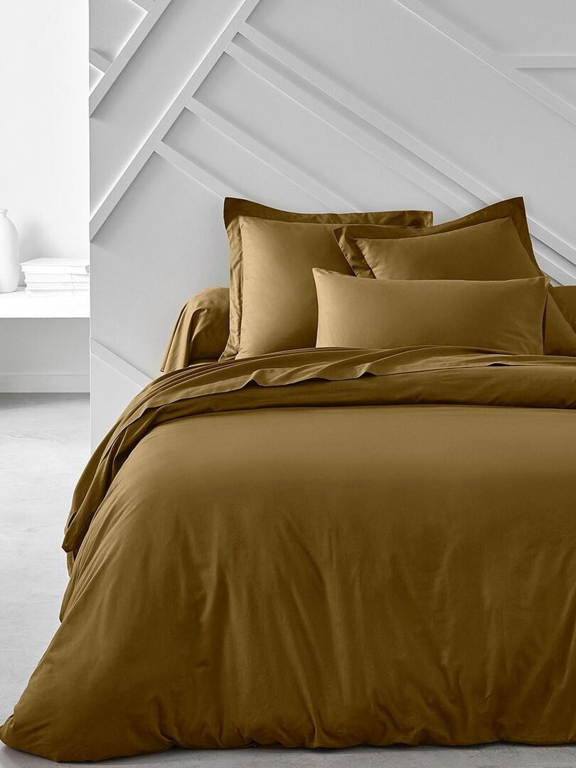 Drap housse coton Collection Ambre - Marron caramel - Kiabi - 19.88€