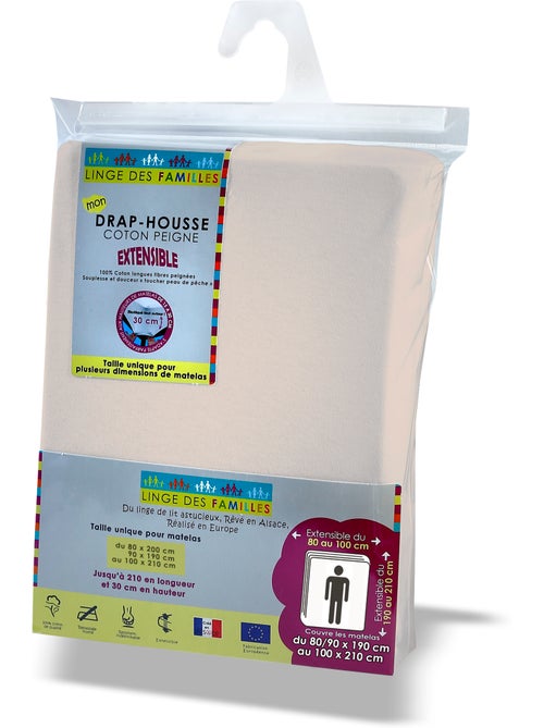 Drap-Housse Extensible 100% Coton - Grand Bonnet - Linge des Familles - Kiabi