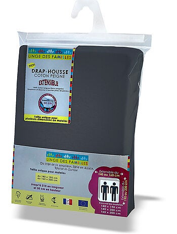 Drap-Housse Extensible 100% Coton - Grand Bonnet - Linge des Familles