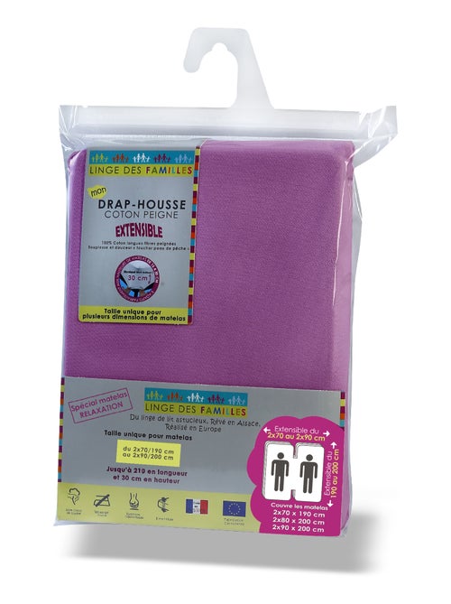 Drap-Housse Extensible 100% Coton - Grand Bonnet - Linge des Familles - Kiabi
