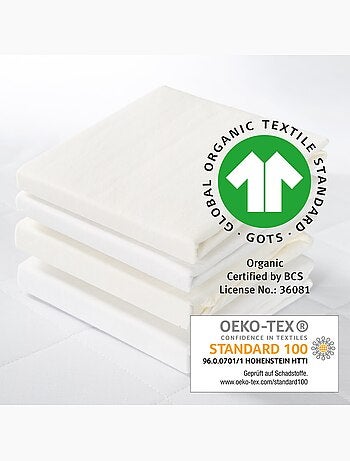 Drap-housse extensible en coton bio 'safe asleep®' - ROBA