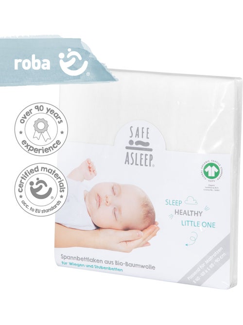 Drap-housse extensible en coton bio 'safe asleep®' - ROBA - Kiabi