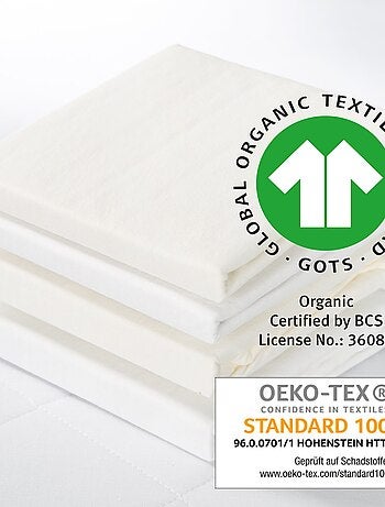Drap housse extensible en coton bio 'safe asleep®' - ROBA