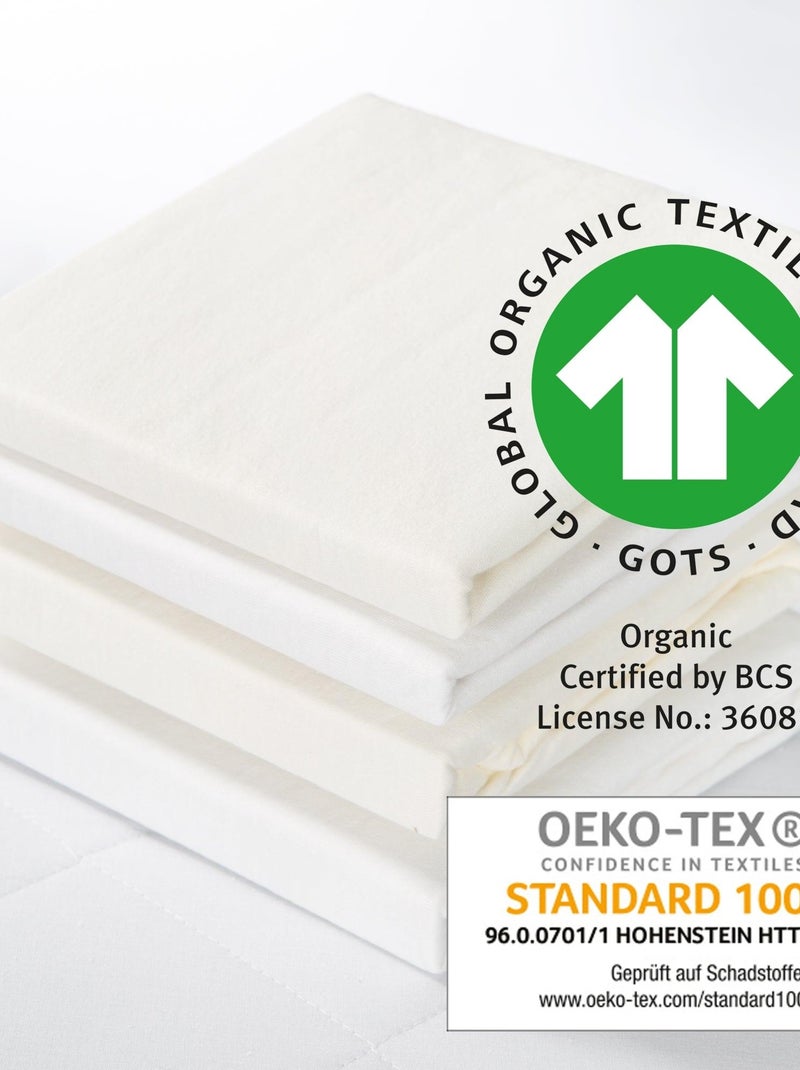 Drap housse extensible en coton bio 'safe asleep®' - ROBA Blanc cassé - Kiabi