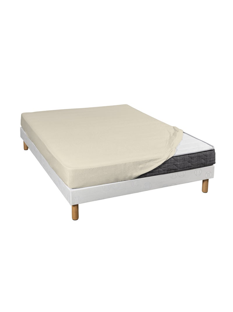 Drap housse extensible jersey lycra tencel Blanc - Kiabi