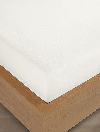Drap housse Flanelle de coton blanc