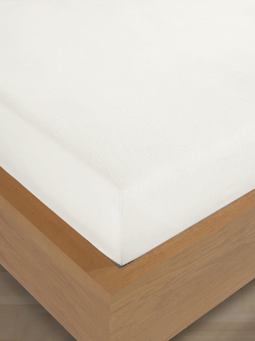 Drap housse Flanelle de coton blanc - Kiabi Drap housse Flanelle de coton blanc - Kiabi
