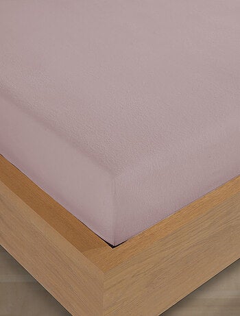 Drap housse Flanelle de coton rose