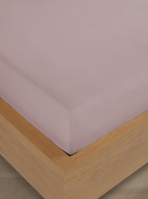 Drap housse Flanelle de coton rose - Kiabi