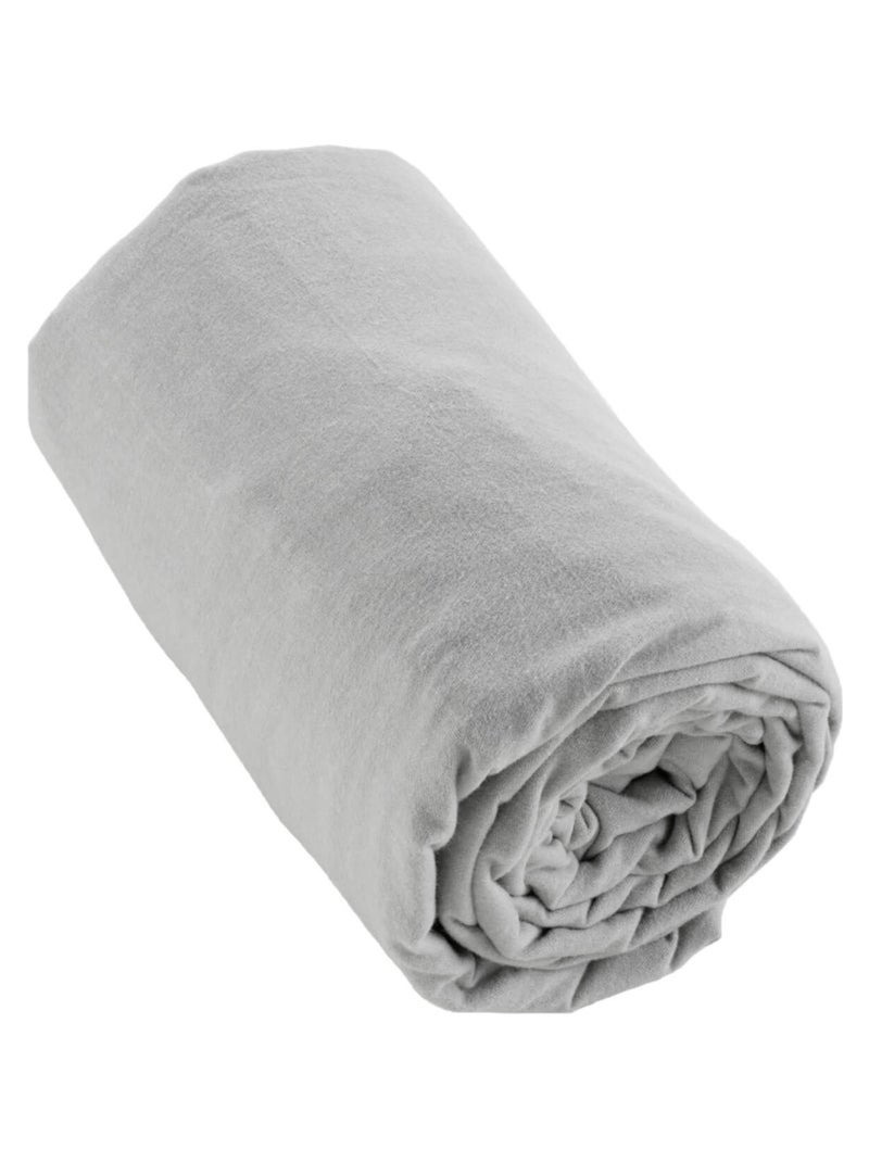 Drap housse flanelle Gris - Kiabi
