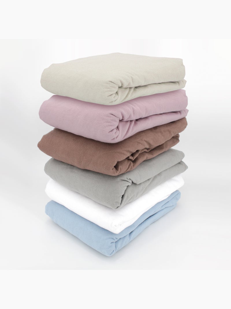Drap housse flanelle unie WALES Rouge brique - Kiabi