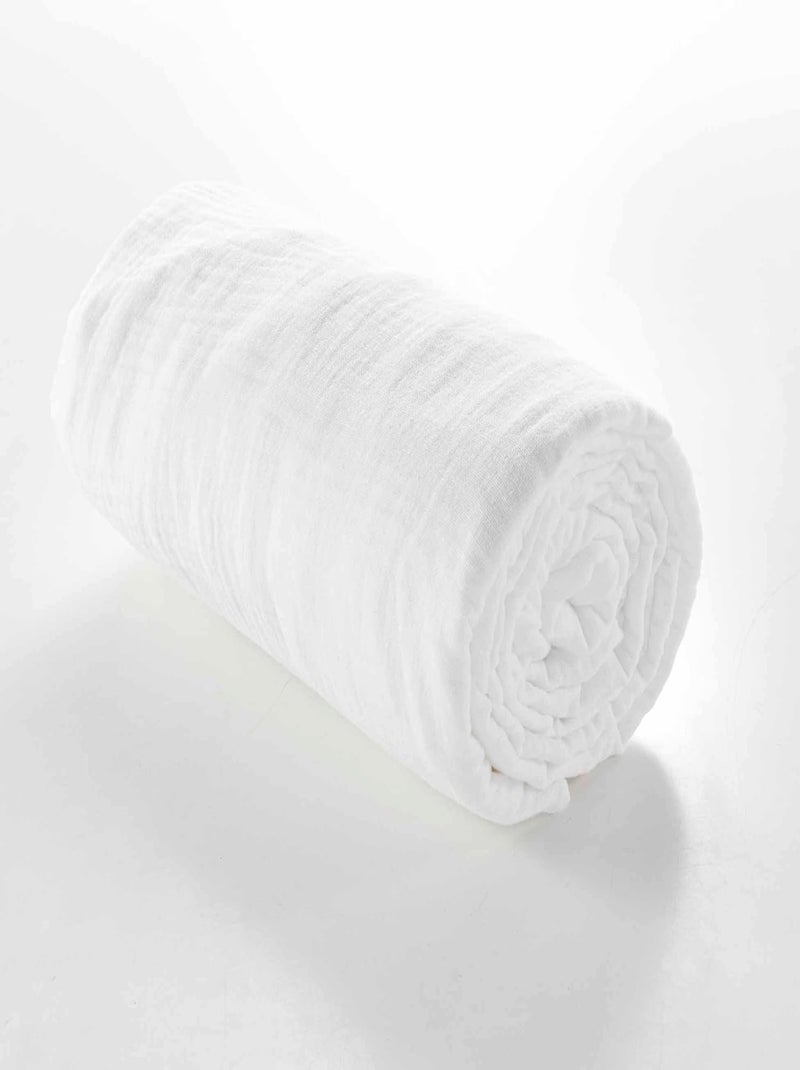 Drap Housse Gaze de coton - Bonnet 30 Cm - Plusieurs Tailles - Plusieurs Coloris Blanc - Kiabi