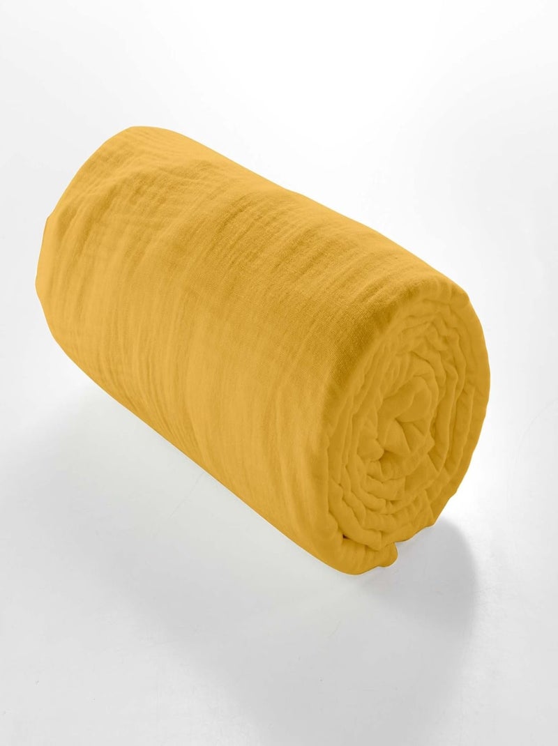 Drap Housse Gaze de coton - Bonnet 30 Cm - Plusieurs Tailles - Plusieurs Coloris Jaune - Kiabi