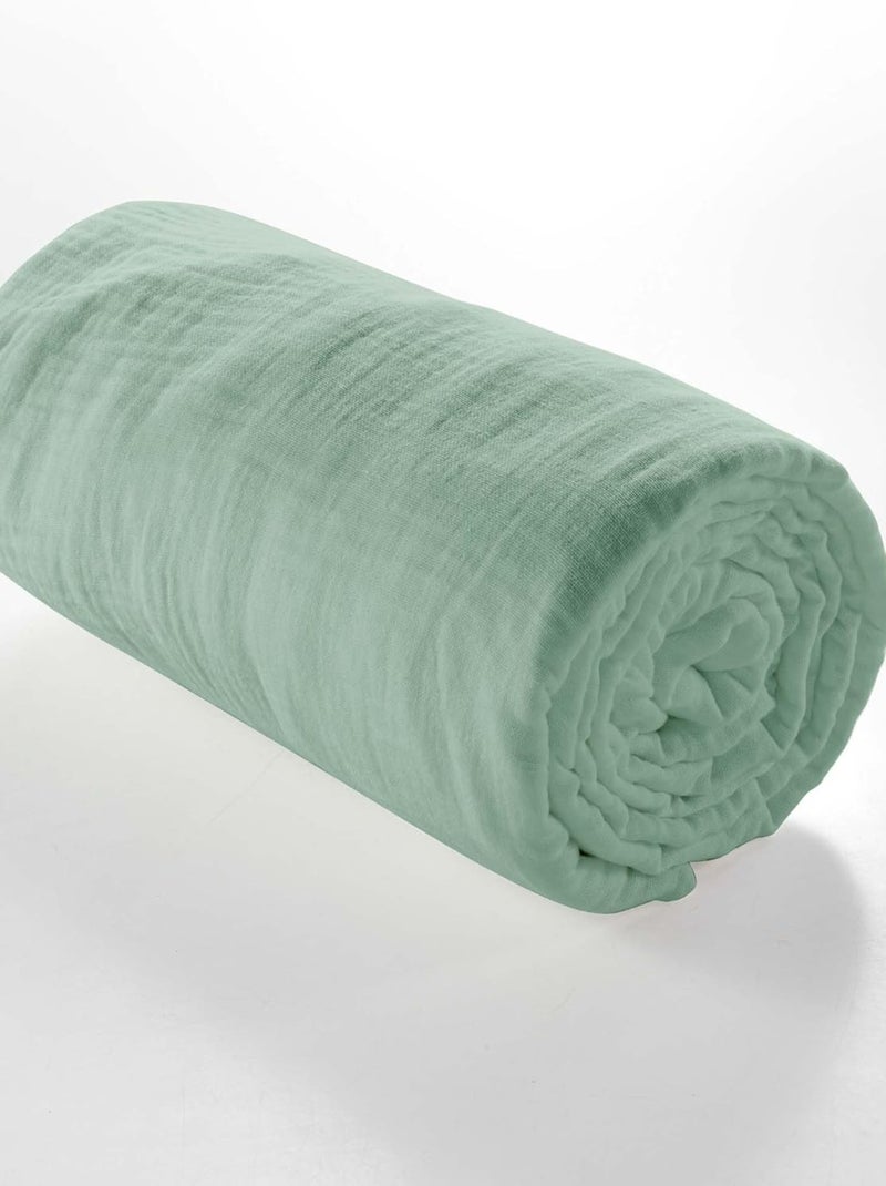 Drap Housse Gaze de coton - Bonnet 30 Cm - Plusieurs Tailles - Plusieurs Coloris Vert Sauge - Kiabi