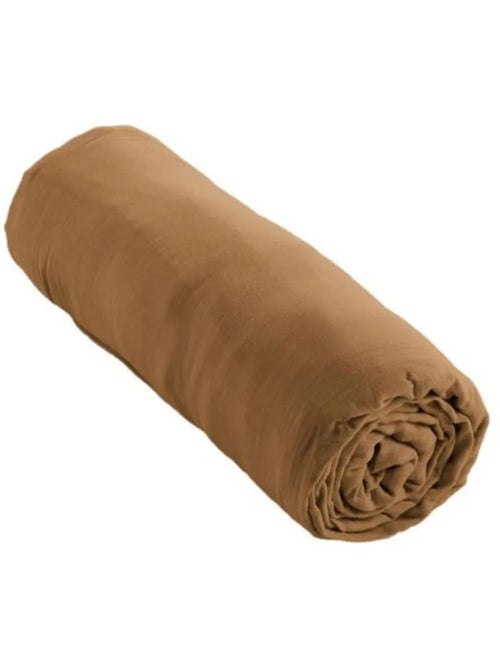 Drap housse gaze de coton 140 x 190 cm Gaia camel - Kiabi Drap housse gaze de coton 140 x 190 cm Gaia camel - Kiabi