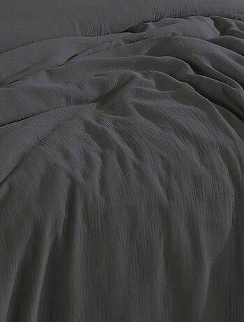 Drap housse gaze de coton anthracite