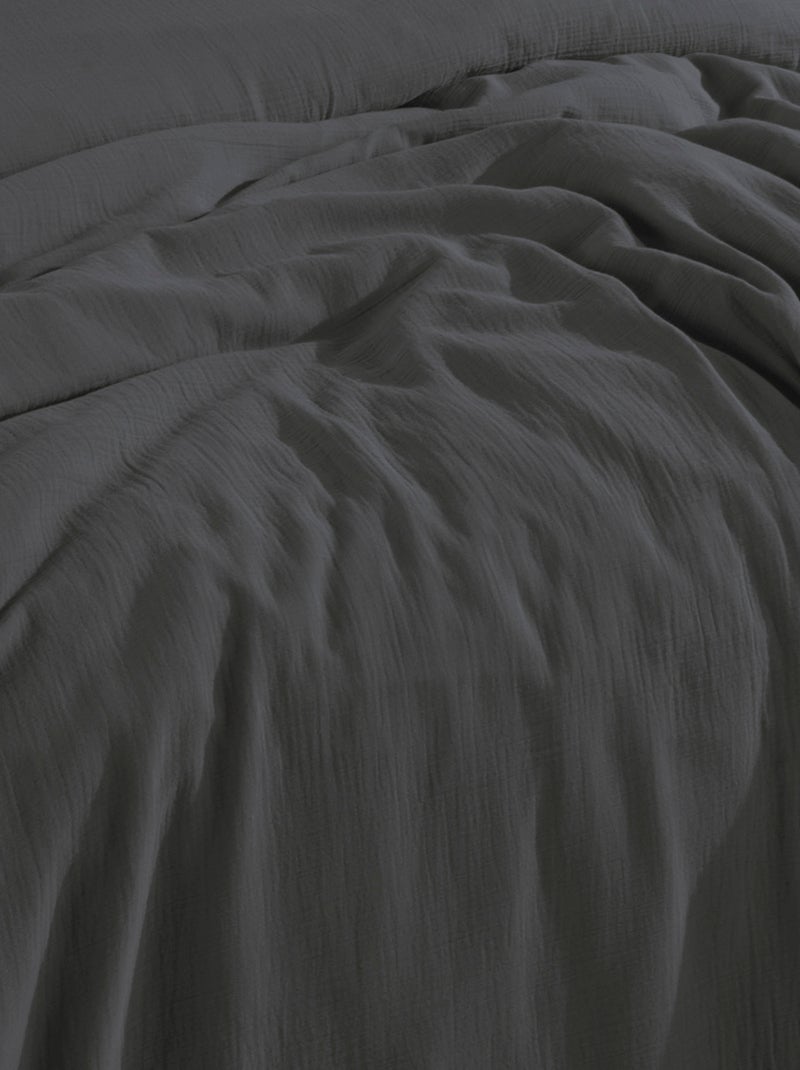 Drap housse gaze de coton anthracite gris anthracite - Kiabi