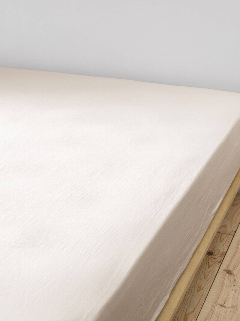 Drap housse gaze de coton Beige - Kiabi