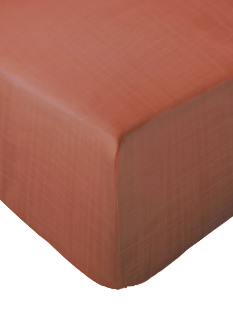 Drap housse gaze de coton CASSIS Orange mandarine - Kiabi