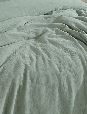 Drap housse gaze de coton céladon