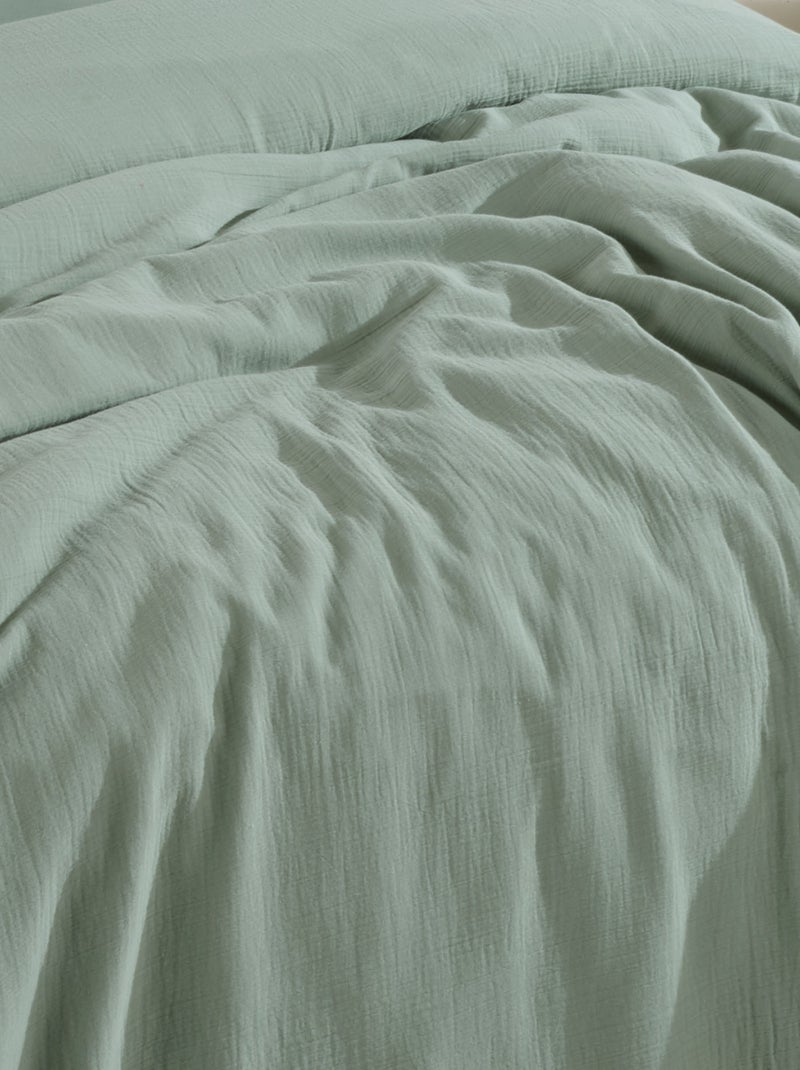 Drap housse gaze de coton céladon Vert d'eau - Kiabi