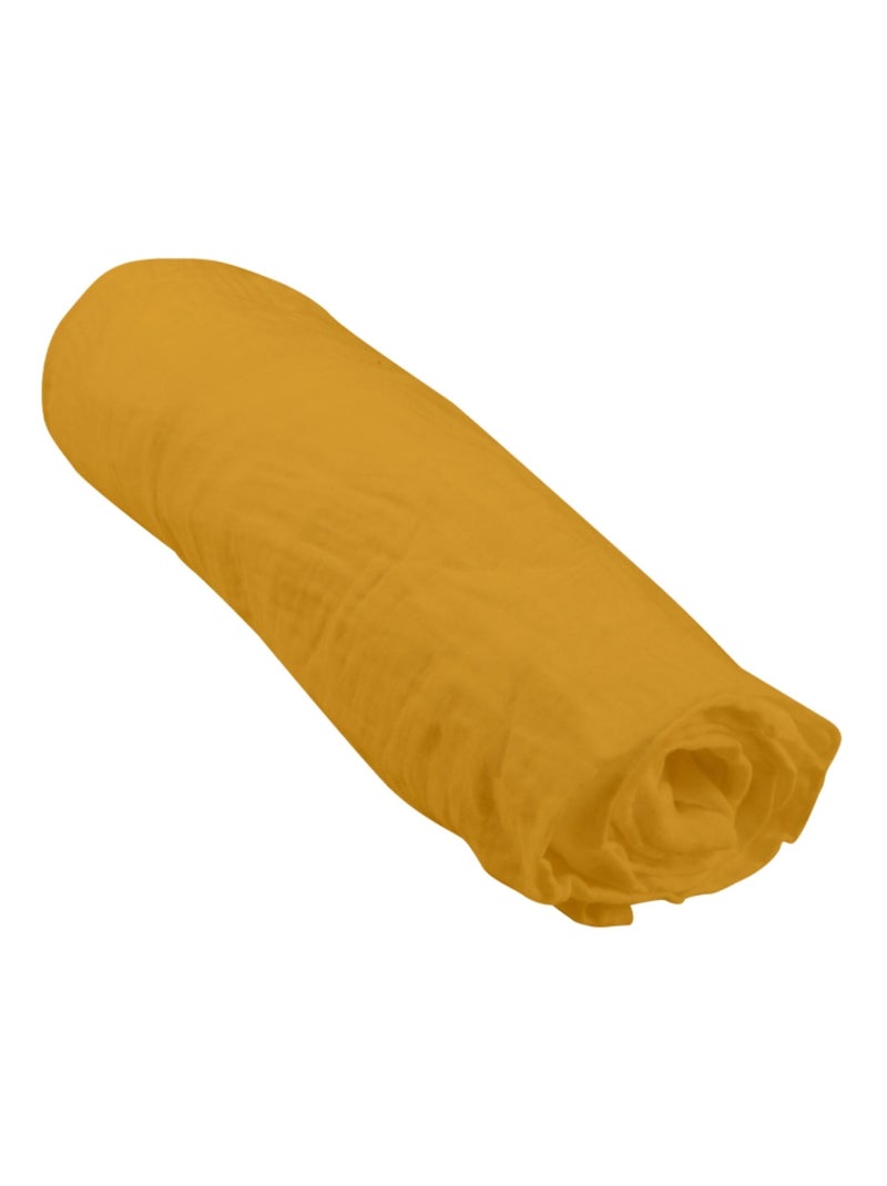 Drap housse Gaze de coton Douceur d'Intérieur Jaune - Kiabi