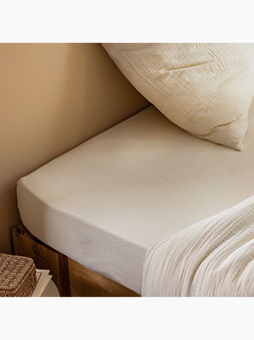 Drap housse gaze de coton - Kiabi