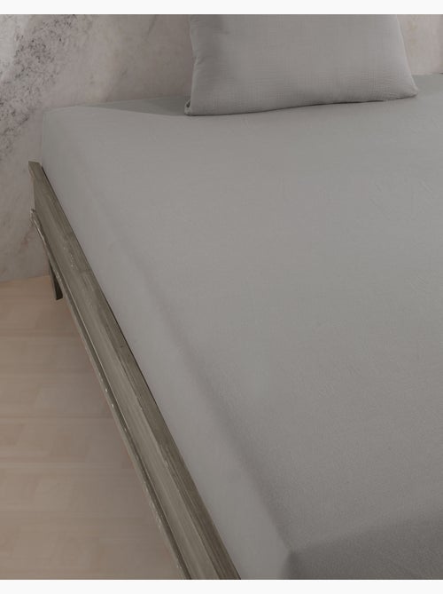 Drap housse gaze de coton gris - Kiabi Drap housse gaze de coton gris - Kiabi