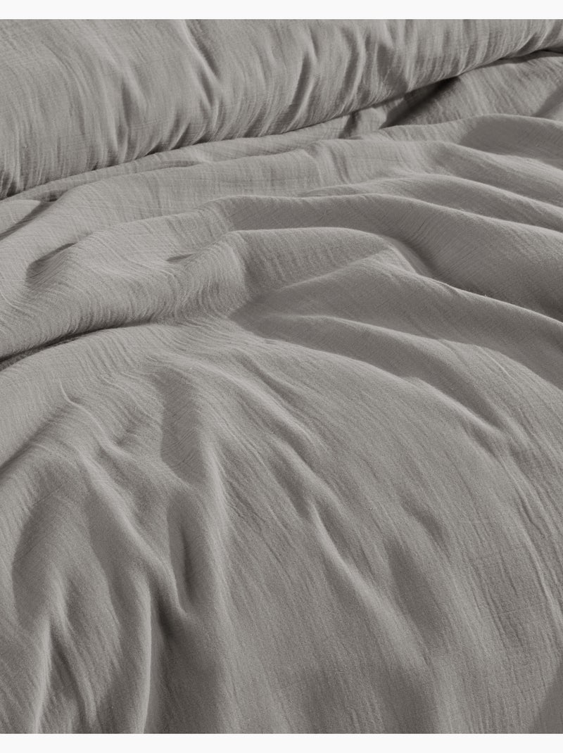 Drap housse gaze de coton gris Gris clair - Kiabi