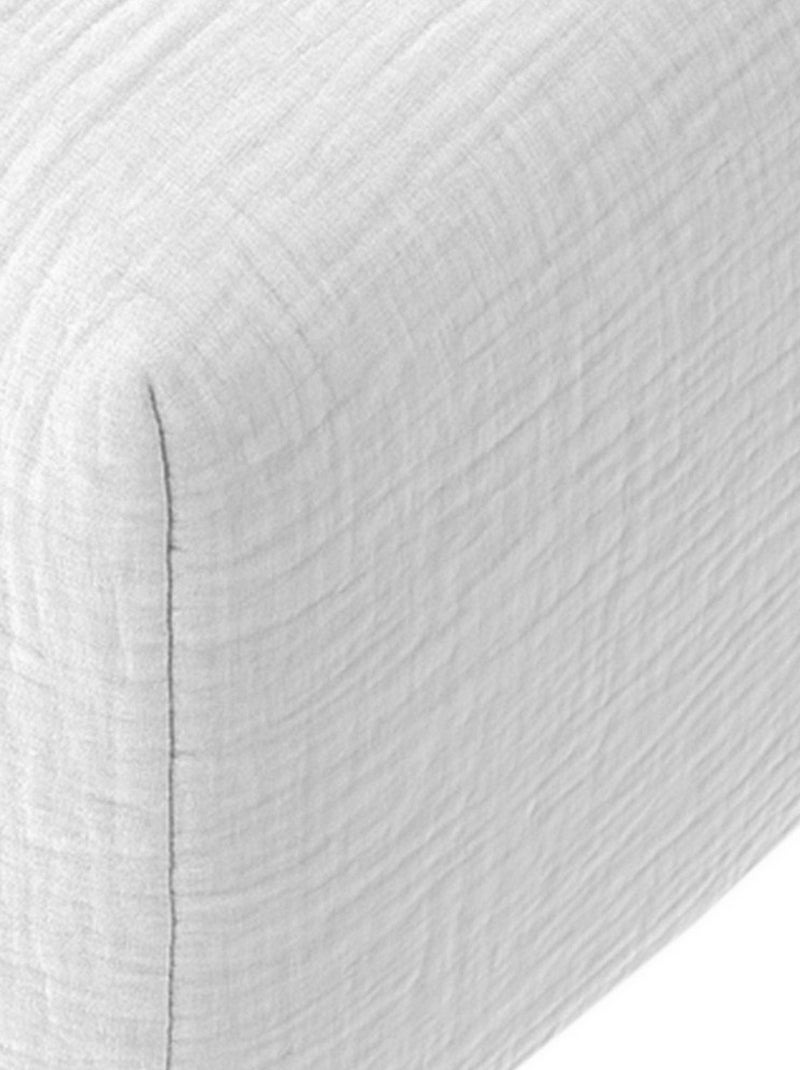 Drap housse Gaze de Coton Lavé Blanc - Kiabi