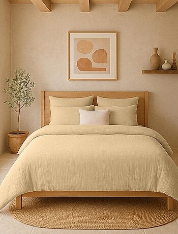 Drap-housse Gaze de coton lavé Douce