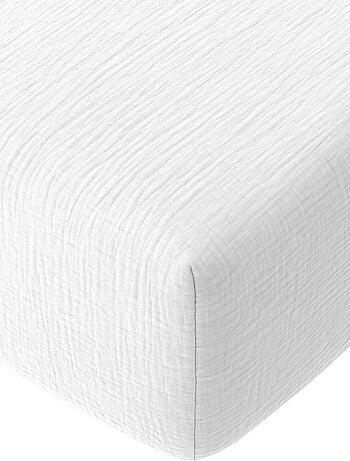 Drap housse Gaze de Coton Lavé grand bonnet