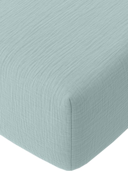 Drap housse Gaze de Coton Lavé grand bonnet - Kiabi Drap housse Gaze de Coton Lavé grand bonnet - Kiabi
