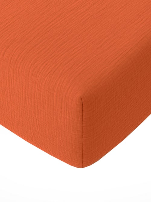 Drap housse Gaze de Coton Lavé grand bonnet - Kiabi Drap housse Gaze de Coton Lavé grand bonnet - Kiabi