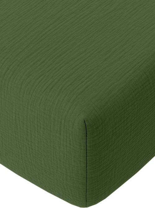 Drap housse Gaze de Coton Lavé grand bonnet - Kiabi Drap housse Gaze de Coton Lavé grand bonnet - Kiabi